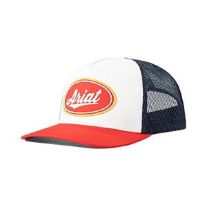 ARIAT Mens Oval Patch White and Navy Cap