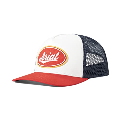 ARIAT Mens Oval Patch White and Navy Cap