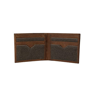 STS Ranchwear Men's Western Style Casual Everyday Foreman Dark Canvas Collection Bifold II Wallet, Brown