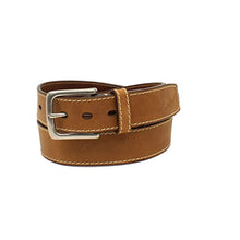 Load image into Gallery viewer, ARIAT Men&#39;s 1.5&quot; Embroidered Logo Medium Brown Leather Belt
