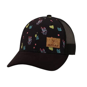 ARIAT Women's Black Cactus Cap with Snapback Closure