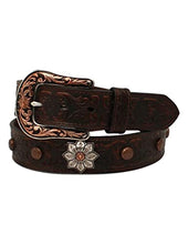 Load image into Gallery viewer, ARIAT Western Belt Womens Floral Emboss Flower Concho Brown A1533902
