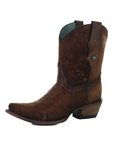 Corral Ld Brown Conchos Ankle Boot ,Size 8