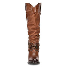 Load image into Gallery viewer, CUADRA Fashion Cowgirl Womens Boots Golden Color - Cowhide Leather - Handmade - Sizes from 6 to 9.5
