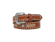 Load image into Gallery viewer, Nocona Men&#39;s Belt Basketweave Concho Belt
