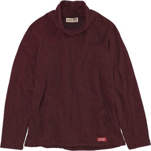 Stormy Kromer The Fireside Pullover - Wool Blend Casual Sweater with Turtleneck Collar Burgundy Heather