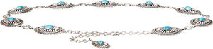 Ariat Turquoise Concho Chain Belt - Ladies, Silver