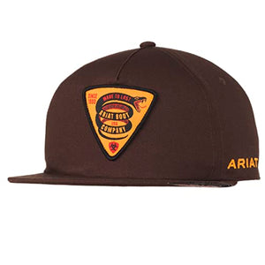 ARIAT Mens Snap Back Coiled Snake Patch Medium Brown Cap