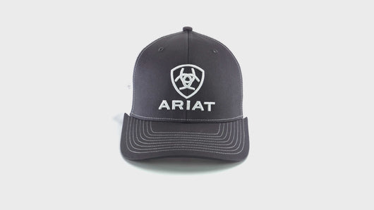 A300003206 Men`s Ariat Gray/White Shield Cap | 701340626218