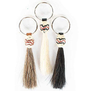 M & F Western Men's And Horse Hair Rawhide Tassel Key Ring Multi One Size