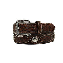 Load image into Gallery viewer, ARIAT Men&#39;s Western Floral Embossed Star Conchos Belt
