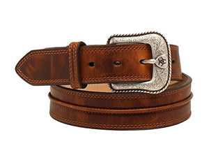 ARIAT Western Belt Mens Center Bump Leather 52 Aged Bark A1019444