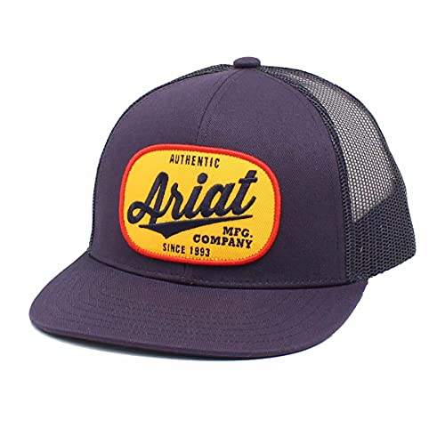 ARIAT Mens Adjustable Snapback Oval Logo Navy Mesh Back Hat