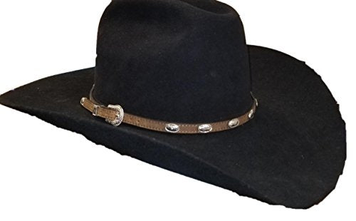 M & F Western Men's Fancy Oval Concho Hat Band Med Brown One Size [Apparel]