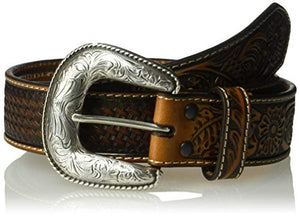 ARIAT Unisex-Adult's Floral Billet Basket Stamp Belt