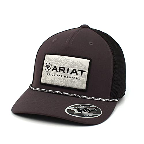 ARIAT Men's Black Snapback Flexfit 110 Logo Patch Cap