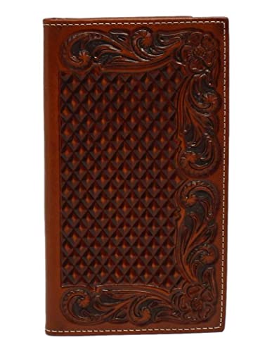 Ariat Men's Rodeo Basket Weaved Floral Embossed Wallet A3544208