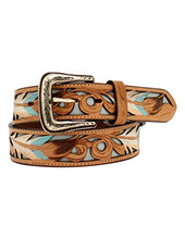 Load image into Gallery viewer, Nocona Western Belt Mens Feather Tooled Filigree Inlay N210006002
