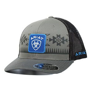 ARIAT Men's Flexfit 110 Southwestern Shield Snapback, Grey