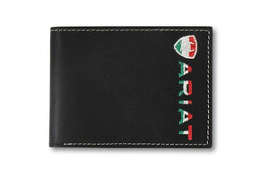 ARIAT BIFOLD WALLET MEXICO FLAG COLORS BLACK