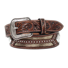 Load image into Gallery viewer, 3D Men&#39;s Tooled Tab Calf Hair Belt
