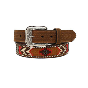 ARIAT Men's Belt Embroidered Inlay Round Conchos