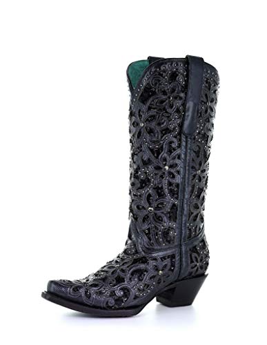 CORRAL Women's Inlay Embroidery Western Boot Snip Toe