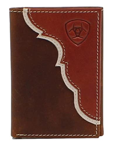 Ariat Leather Two Toned Overlay - Men's Trifold Wallet