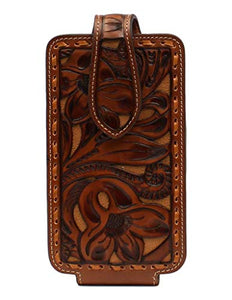 Nocona Western Cell Phone Case Embossed Pieced Underlay M Tan 0690308