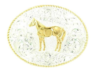 Crumrine Men's Standing Horse Buckle Silver One Size