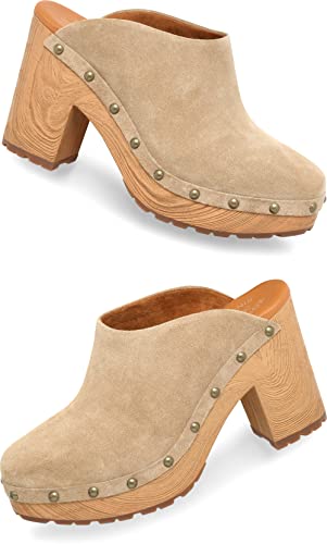 KORK-EASE Women's Sudbury Clog, Taupe Suede (Tan), 8M