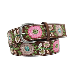 ARIAT Western Belt Womens Embroidered Floral Removable Buckle A1534302