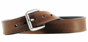 ARIAT Men's Leather Triple Row Stitch Belt w/ Removable Roller Buckle, Dark Copper, Size 30