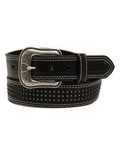 Load image into Gallery viewer, Ariat 1 1/2&quot; Pierced Basketweave Underlay Black Belt
