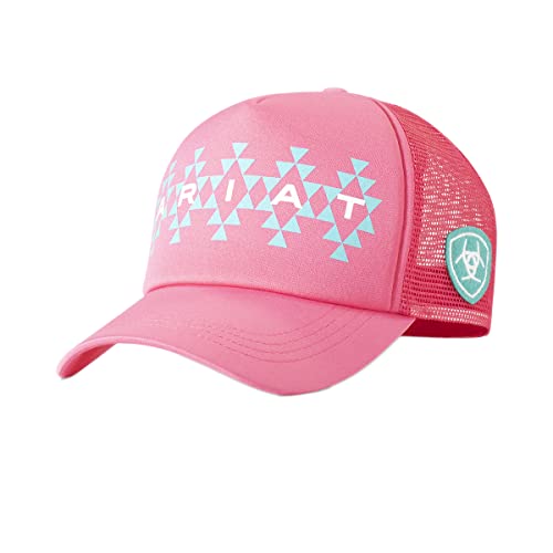 ARIAT Ladies Pony Flow Southwest Print Logo Hot Pink Cap