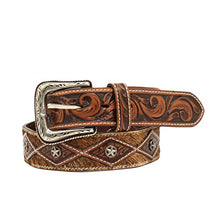 Load image into Gallery viewer, ARIAT Men&#39;s Calf Hair Concho Tooled Belt
