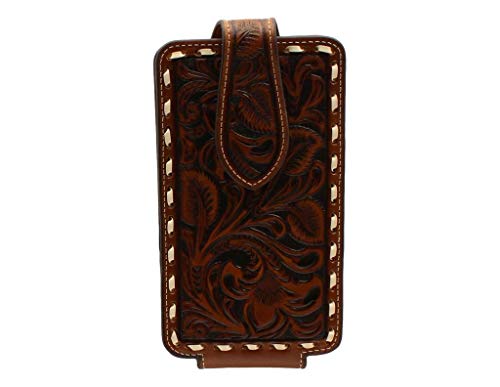 ARIAT Men's Cell Phone Case Tooled Wallet Brown One Size