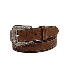 Load image into Gallery viewer, ARIAT Men&#39;s 1.5&quot; Basket Weave Tab Round Concho Leather Belt
