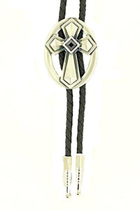 M & F Western Men's Round Praying Cross Bolo Silver One Size