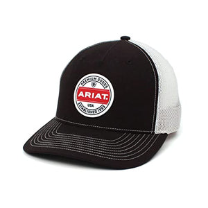 ARIAT Men's Black Snapback R112 Rubber Logo Patch Cap