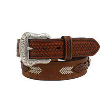 Load image into Gallery viewer, ARIAT Men&#39;s 1.5&quot; Basketweave Arrow Lacing Tan Leather Belt
