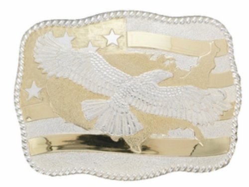 HorseSaddleShop American Eagle with Flag Belt Buckle by Crumrine usa-flag-eagle