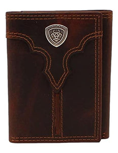 ARIAT Men's Trifold Wallet Brown