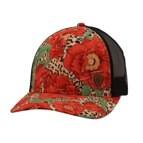 ARIAT Women's Red Cheetah Cap with Snapback Closure