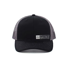 Load image into Gallery viewer, STS Ranchwear Men&#39;s Bar Patch Hat: Classic Trucker Style, Cotton-Poly Blend &amp; Adjustable Snapback Black/Charcoal
