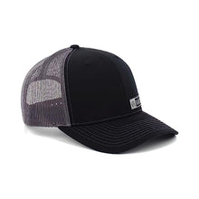 Load image into Gallery viewer, STS Ranchwear Men&#39;s Bar Patch Hat: Classic Trucker Style, Cotton-Poly Blend &amp; Adjustable Snapback Black/Charcoal
