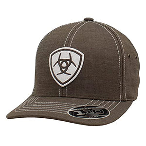 ARIAT Mens Flex Fit White Logo Grey Hat