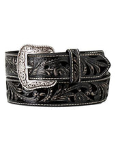 Load image into Gallery viewer, ARIAT Western Belt Womens Floral Embossed Leather Black A1565001
