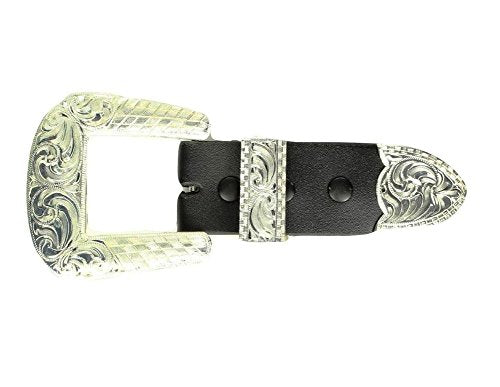 Crumrine Men's Silver-Tone Engraved Buckle Set Silver One Size