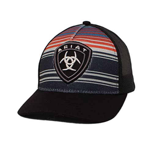 M&F Horizontal Stripes Black- Trucker Cap